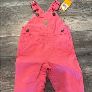 Carhartt Kids Overalls in Bright Pink